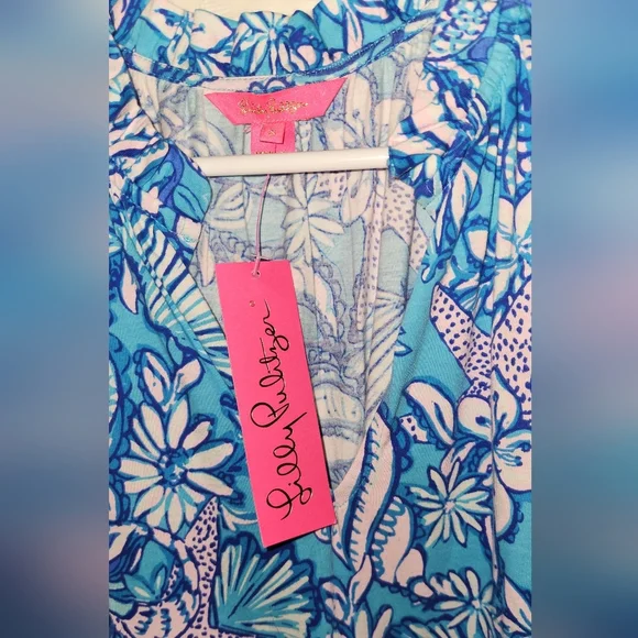 Lilly Pulitzer Size S Malone NWT Dress Amalfi Blue Sound The Sirens - Picture 3 of 4